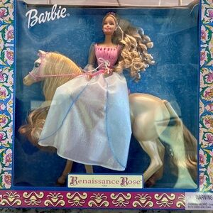 2000 Barbie Renaissance Rose Doll with Horse NRFB